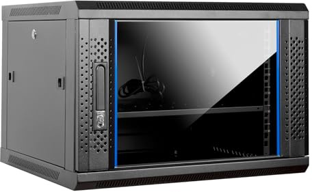 Aiten Data Armario Rack Mural 19 9U Medidas 600 x 600 x 510 mm. Incluye Bandeja Fija, 1 Ventilador de Techo de 120 mm, Tornillos de Montaje y 2 Llaves