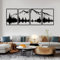 YiYa Ensemble De 4 Pièces Décoration Murale en Métal Noir Décoration Murale En Métal Forêt De Montagne Art Mural En Métal Maison pour Salon Chambre À Coucher Grande Sculpture Murale