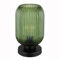 GLOBO Tischlampe Nachttischleuchte Wohnzimmerlampe Schlafzimmerleuchte Beistellleuchte, Metall schwarz Glas grün, 1x E27, H 24 cm