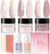 Aokitec 11-teiliges Dipping Powder Nails Set Starter Kit, 3 Farben Helles Nude Rosa Dip Powder Nail Set mit 2-in-1 Dip Base Liquid & Top Coat Aktivator Dip Nagelset für Nails Art, Nägel Selber Machen