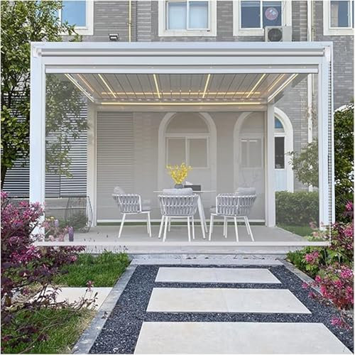 Kanduo Vattentät transparent rullgardin Transparent PVC-plast rulljalusi, vattentät och regntät rulljalusi, anpassad storlek tillgänglig Skärmgardin utomhus(1.3x2m)