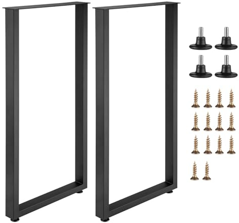 Tolstil Set di 2 gambe quadrate nere da 100 cm, supporta fino a 300 kg, perfette per colazione, caffè, tavolini e molto altro ancora