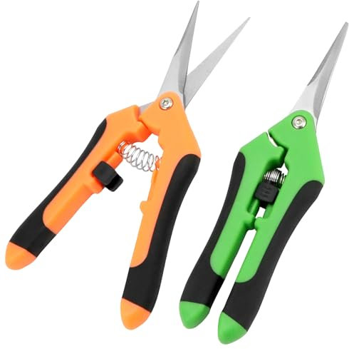 QWORK® 2Pcs Secateur de Jardin, Ciseaux à Plantes, Cisaille de Jardin, Ciseaux à Fleurs, pour Plantes bonsaï, Taille de Fruits
