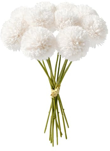 JOZMMZEOOA 12 Piezas Hortensias Artificiales Flores Artificiales Blanco