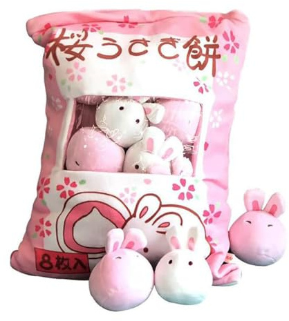 Pesoncarl Pouire de collation Mignonne en Peluche Mini-poupées de Lapin Pudding Toys Toys Soft Canapa Oreiller pour Le Style de décoration de maison1, Linge de literie