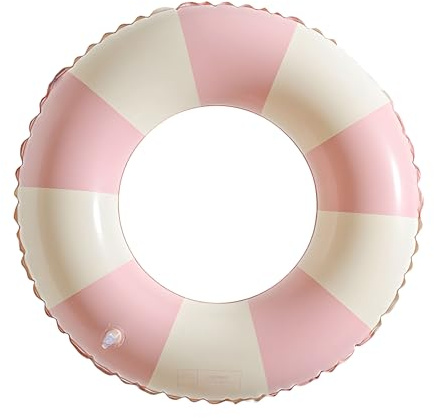 Swimming Rings Durable PVC Swim Rings for Adults Inflatable Pool Floats for Swimming Pool Party Decorations (Pink)