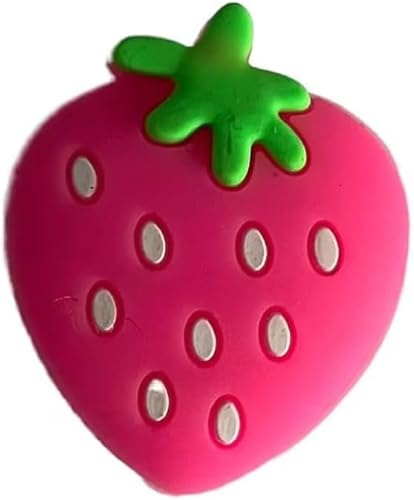 Pink Strawberry Tennis Racket Vibration Dampener Soft Silicon Racket Dampener Cartoon Shape Tennis Racquet Shock Absorbers Tennis Racket for Racquetball