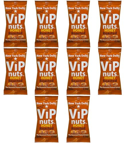 New York Delhi ViPnuts, Flavoured Peanuts High Protein. 10 box (Honey Roasted)
