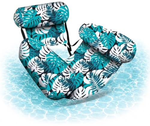Kfeoctr 1PCS Fauteuil Gonflable Piscine,Bouee Piscine Gonflable 4 en 1,Fauteuil Piscine Gonflable pour Adult et Enfant,Bouée Piscine Matelas pour Piscines d'été, Plages et Fêtes,76x40,5x61cm