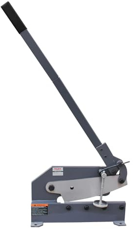 KAKA INDUSTRIAL Manual Metal Shear HS-12, 12 inch Throatless Cutting Machine for Sheet Metal, Plate Steel and Round Bars - Portable Workbench-Mounted Tool