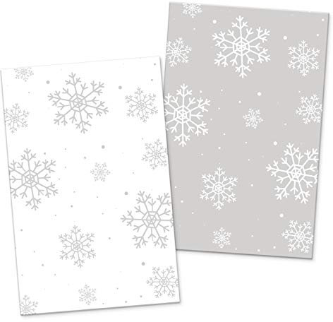 itenga 24x Geschenkkarte Muster Schneeflocken Weihnachten Geschenke Botschaft Grußkarte Postkarte Ballonkarte zum Basteln und Verschönern