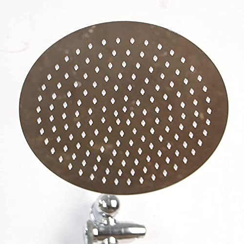 KANANA Soffione doccia rotondo 30 cm di diametro in acciaio inox cromato lucido e con 152 ugelli, solo 0,20 mm di profondità Peso 870 g.