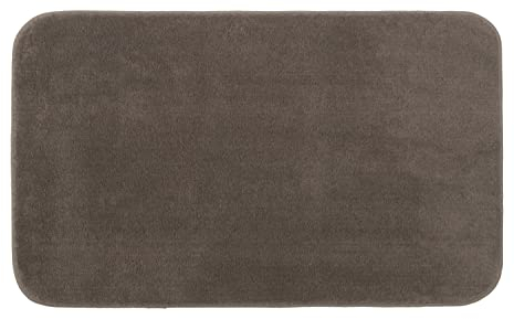Gözze - Premium Rutschfester Badteppich, RIO, 100% Microfaser, 70 x 120 cm - Taupe