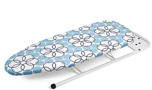 Duwee Bügelbrett Kleines mit Bügeleisenablage,Tischbügelbrett mit hitzebeständigem Bezug,kompaktes und leichtes Design,Kreis,32x82cm