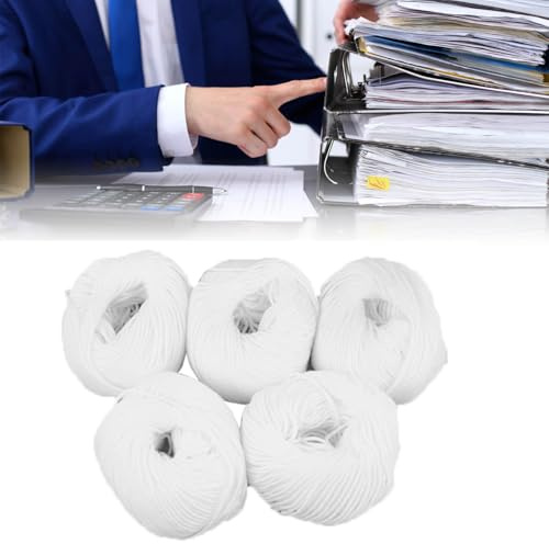 5 Rollos de Hilo de Algodón Blanco, Hilo de Encuadernación de Libro de Cuentas, Hilo, Hilos Finos de Algodón, Bolas, Archivo de La Empresa, Cordón, Encuadernación de Libros Mayores, Hilo de Coser