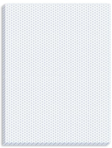 MotiMind 50 Sheets Isometric Graph Paper Pad Isometric Paper Drafting and Graph Pads for 3D Designs Architecture Landscaping Engineering Drafting (8.5x11)