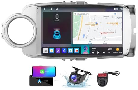 Radio estéreo para automóvil con pantalla táctil de 9 pulgadas HYMLMY para Toyota Yaris 2012-2017, reproductor de radio Android 13, DSP incorporado, CarPlay, Android Auto, 4G, WiFi, soporte para cont