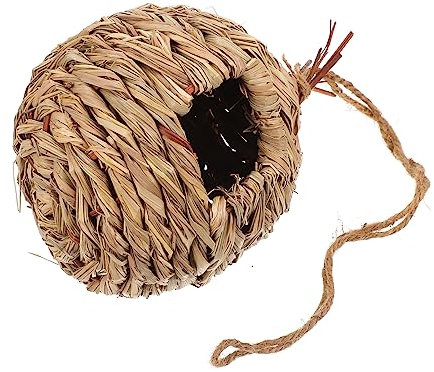 BESPORTBLE Vogelnest aus Stroh Vogelhaus Vogelreisekäfig Vogelhäuschen für draußen Vogelkäfig Vogelheim für Papageien Naturstroh nach Hause Brutnest aus Stroh Vogelnest als Haustier