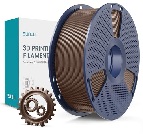 SUNLU PLA+ Filament 1.75mm, Verbesserte Haltbarkeit und Hohe Festigkeit, PLA Plus 3D Druckerfilament für 3D FDM Drucker, 1KG Spule, pla+ Kaffee Braun