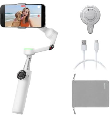 Insta360 Flow 2 Pro Paquete de Montaje magnético – Gimbal Plegable para teléfono AI, estabilización de 3 Ejes, Pistas en más de 200 Aplicaciones con Apple DockKit, Soporte MagSafe
