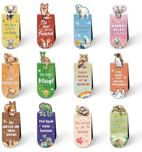 Magnetic Bookmark Children, Courage Small Gifts for Children, Advent Calendar Filling, Santa Gifts Christmas Gifts for Children, Party Favours Children's Birthday Party Bag Christmas