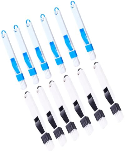 LALADEFIEE Set de 12 Cepillos de Limpieza para Ventanas, Teclados y Esquinas, con Cabezal Pequeño y Diseño Desmontable de Plástico para Limpieza Doméstica Profunda