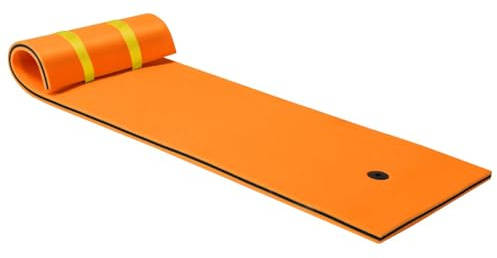 Floating Water Pad, 3-Layer XPE Foam Floating Mat for Water Recreation, Floating Island for Pools, Lakes, and Beach,Orange,1.8mx0.6mx3.3cm