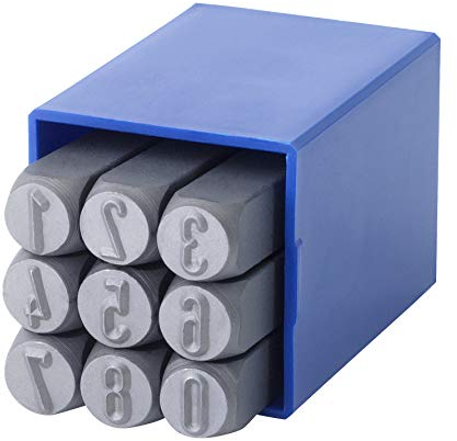 GRAVUREM-SR Standard-rund Schlagzahlen, Schlagstempel, Prägestempel, Einschlagzahlen - Zahlen 0-9 / 8mm