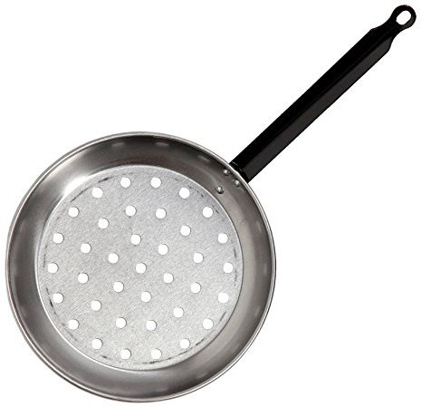 Imex El Zorro 63122 Sartén asadora castañas, Esmaltado, Gris, 28 cm