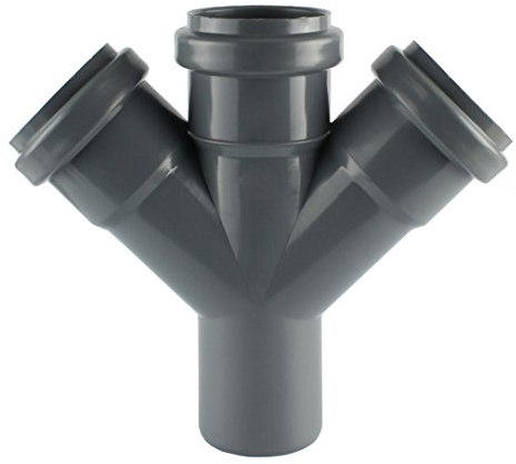 HT 45° Doppelabzweig DN 50 110 grau DN 110/110/110