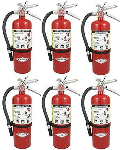 Amerex B402, 5lb ABC Dry Chemical Class A B C Fire Extinguisher, with Wall Bracket, 6 Pack