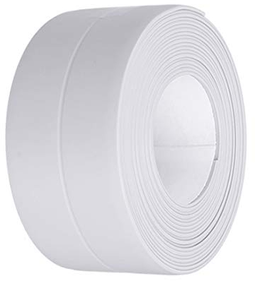Kissral Cinta Selladora Resistente al Agua Cinta Impermeable para Baño Cinta Selladora Bañera a Prueba de Humedad Anti-Moho para Esquina de la Pared Cocina Lavabo Cinta Autoadhesiva de PVC Blanco