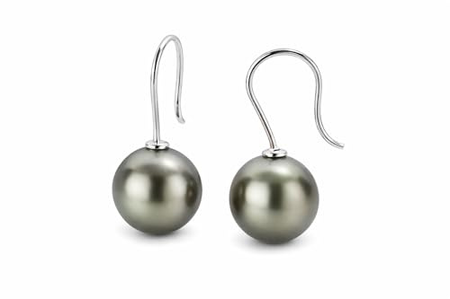Echte runde Tahiti-Perlenohrringe – Natürliche Farbe, Hochwertiger Perlenschmuck aus Französisch-Polynesien
