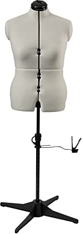 Sewing Online Adjustable Dressmakers Dummy, in Cream Fabric with Hem Marker, Dress Form Sizes 16 to 22 - Pin, Measure, Fit and Display your Clothes on this Tailors Dummy - 023817-CREAM