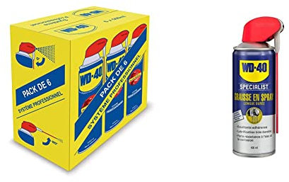 WD-40 • Produit Multifonction • Spray Double Position • Sans Silicone & WD-40 Specialist • Graisse en Spray • Spray Double Position • Protection contre la corrosion • Extrêmement Durable • 400 ML