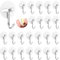 24 Pieces White Adhesive Hooks Hanging Wall Hooks Round Plastic Hooks Ceiling Small Self Stick Hooks Seamless Self Sticky Hook Stainless Hooks Waterproof Oil Proof for Kitchen Hanging Utensils