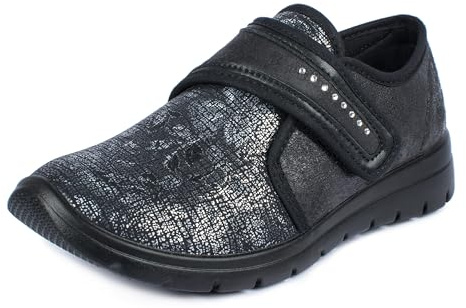 Aerosoft Zapato de señora Stretch 19 Ancho Confortable, Plantilla extraíble, Antideslizante (Negro 24, Numeric_42)