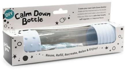 Jellystone Designs DIY Refillable Calm Down Bottle SNOW. Sensory Toy Relaxes and Soothes Anxiety. Relaxing Fidget Mindfulness Toy for Kids, Customisable Glitter Bottle for Relaxation & Focus 3+