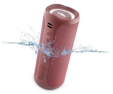 Vieta Pro Altoparlante Bluetooth potente, impermeabile, 10 ore di batteria, microfono. Altoparlante portatile grande True Wireless, Aux In, USB, Assistente vocale e sistema di luci | #Party Bordeaux