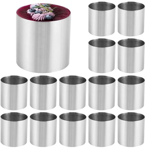 YAYODS 15 Stück Dessertringe Ø 5 cm - Servierringe Edelstahl Set - Servierring - Anrichteringe - Tortenring Klein - Edelstahl Backringe - Rund Anrichteringe für die Zubereitung von Kuchen und Torten