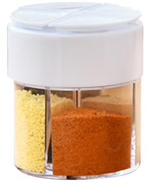 Spargispezie 4 in 1 Set per campeggio, escursionismo e attrezzature all'aperto, organizer per spezie per sale, pepe, peperoni, curry