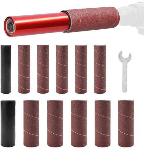 Mandrin De Ponçage, 1,5 Adaptateur De Ponceuse à Broche Manchons De Ponçage Rouleaux De Ponçage Accessoires Ensemble De Tambour De Ponçage à Main Pour Perceuses 10 Manchons Ponceuses à Broche