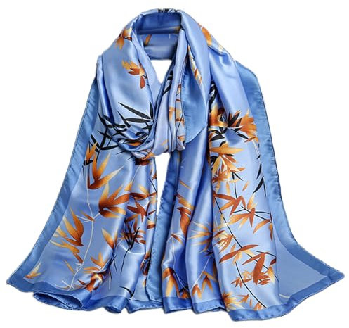 FAIRYGATE Halstuch Damen Seide Tücher 180 x 90cm Kopftuch Seidentuch Große Stola Seidenschal Elegante Schals Tuch für Frauen Satin Bandana Mädchen Moden Schal Haartuch 18033