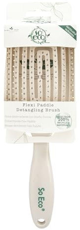 So Eco Flexi Paddle Detangling Hair Brush - Curved Flexible Base & Soft Bristles for Gentle Detangling Without Pulling, Wet & Dry Hair Brush for Most Hair Types, Made from 100% Recycled Materials