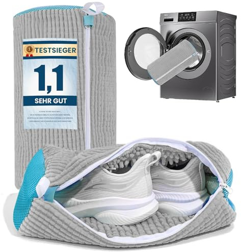 HUPIRCT 2 Piezas Bolsas Para Lavar Zapatillas en Lavadora, Reutilizable, Limpieza Completa de 360 ​​Grados, Cremallera de Bloqueo Automático Invisible, Apto Para Todas Las Lavadoras y Zapatos