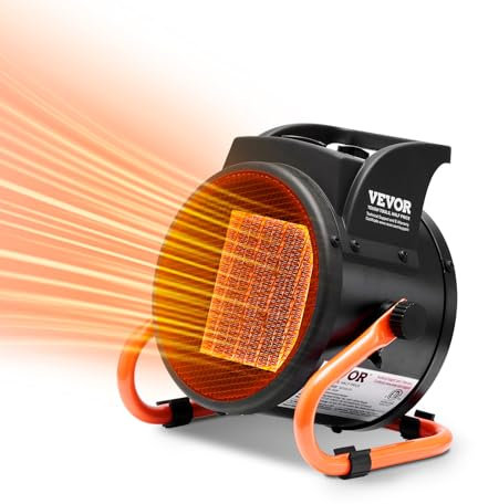 VEVOR Gewächshausheizung, 2000 W PTC-Schnellheizung mit Überhitzungsschutz, 3-Gang-Einstellung, kleine Wachstumszeltheizung, elektrischer tragbarer Heizlüfter für Gewächshaus, Blumenraum, Arbeitsplatz