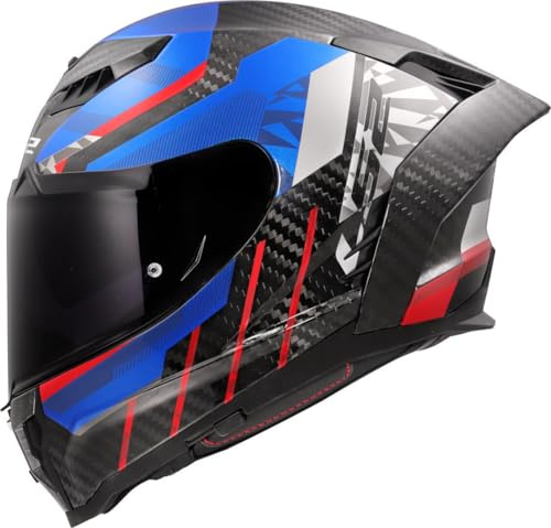 LS2 FF807 Dragon integralhjälm Trax blå röd