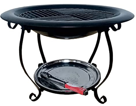 Foyer intérieur cour bol pour charbons/bûches/bois feu de camp fête bassin poêle jardin terrasse barbecue grill chauffage de la pièce (couleur : avec grille)