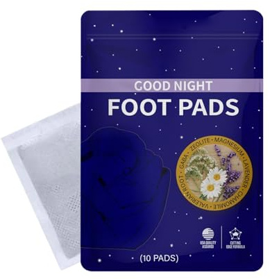 Reusable Deep Cleansing Foot Patch, 7.48 x 5.98 Inches Non-Irritating Odor Remover Pads, 10 Pairs Sleep Aid Foot Care for Adults Women Men and Teenagers