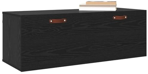 vidaXL Väggmonterat skåp Svart Ek 100 x 36,5 x 35 cm Konstruerat trä, Kontorsväggsskåp, modern platsbesparande förvaring, hållbart trä, smarta organisationslösningar, stilren design